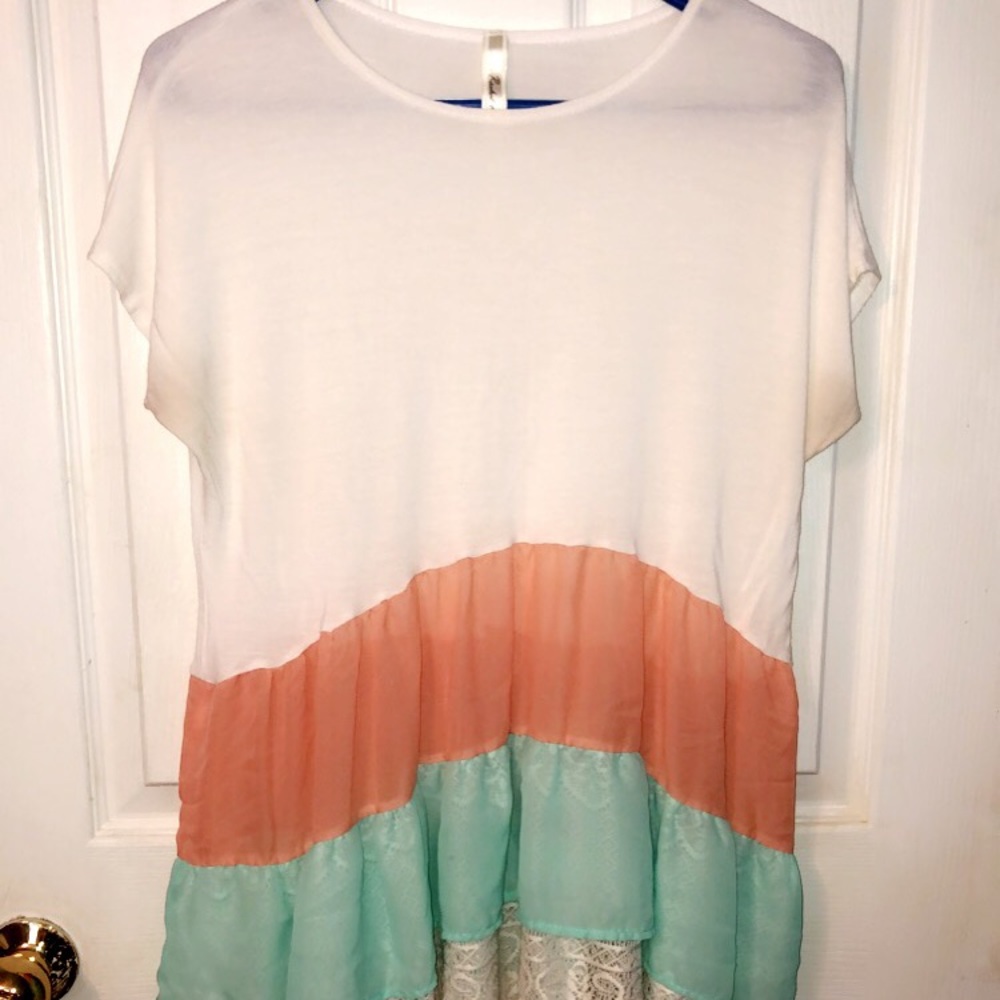 Babydoll style Top with layers and lace trim